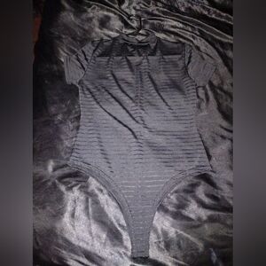 Black One Piece Bodysuit Top